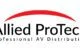 A red and black logo for the united protect national av distribution.
