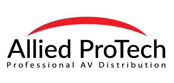 A red and black logo for the united protect national av distribution.